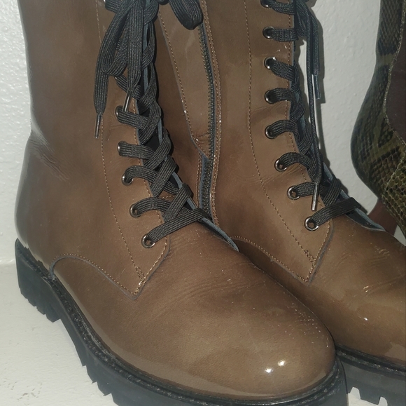 Thursday Boot Co. Olive Combat Boot in Patent Leather 10 S212 - Picture 7 of 8